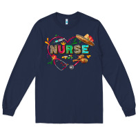 Navy Cinco de mayo Nurse Long Sleeve Tee - FaDigitalArtStudio