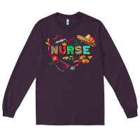 Plum Cinco de mayo Nurse Long Sleeve Tee - FaDigitalArtStudio