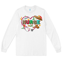 White Cinco de mayo Nurse Long Sleeve Tee - FaDigitalArtStudio