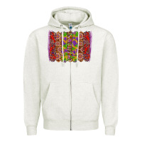 Oatmeal Heather mardi gras crawfish brushstrokes Zipper Hoodie - Artiststas