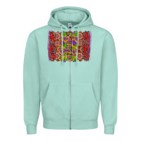 Mardi Gras Crawfish Brushstrokes Zipper Hoodie | Teevron