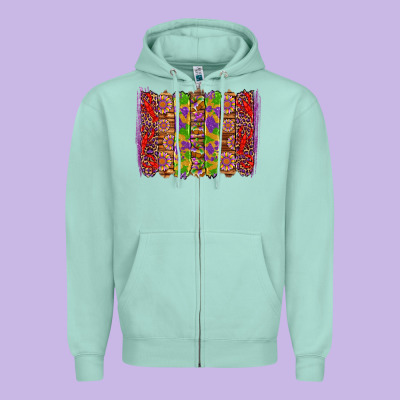 Mardi Gras Crawfish Brushstrokes Zipper Hoodie Designed By Artiststas