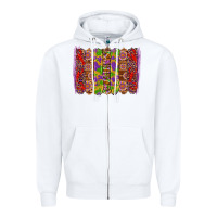 White mardi gras crawfish brushstrokes Zipper Hoodie - Artiststas