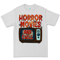Dove Grey Horror Movies and Chill Premium Tee - texasbilliewilder