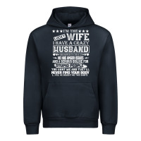 Navy i am a lucky wife i have a crazy husband valentine gift Urban Hoodie - longCreatives