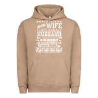 Pigment Burro i am a lucky wife i have a crazy husband valentine gift Urban Hoodie - longCreatives