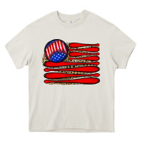 Cream leopard baseball flag5 Heavy Core Tee - JahusDesignShop