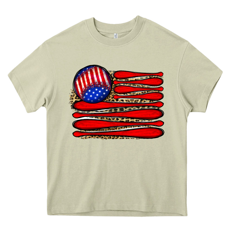 Leopard Baseball Flag5 Heavy Core Tee by JahusDesignShop | Teevron
