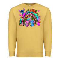 Antique Gold stitch and lilo rainbow Premium Sweatshirt - AdoDesignShop