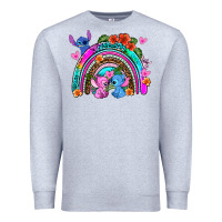 Heather Grey stitch and lilo rainbow Premium Sweatshirt - AdoDesignShop