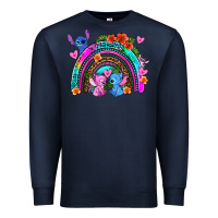 Navy stitch and lilo rainbow Premium Sweatshirt - AdoDesignShop