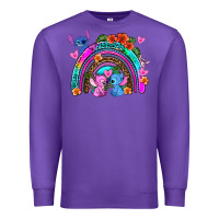 Purple stitch and lilo rainbow Premium Sweatshirt - AdoDesignShop