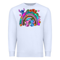 White stitch and lilo rainbow Premium Sweatshirt - AdoDesignShop