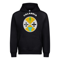 Black Calabria Coat of arms  Flag souvenir Italy Urban Hoodie - longCreatives