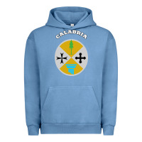 Pigment Pebble Blue Calabria Coat of arms  Flag souvenir Italy Urban Hoodie - longCreatives