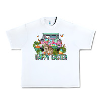 White Happy Easter Day Urban Heavy Tee - CowGirlArtShop
