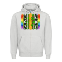 Dove Grey st patricks day rainbow brushstroke Zipper Hoodie - Artiststas
