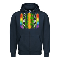 Navy st patricks day rainbow brushstroke Zipper Hoodie - Artiststas