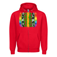 Red st patricks day rainbow brushstroke Zipper Hoodie - Artiststas