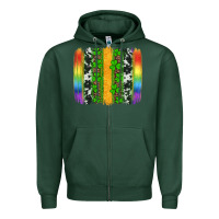 Sports Green st patricks day rainbow brushstroke Zipper Hoodie - Artiststas