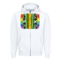 White st patricks day rainbow brushstroke Zipper Hoodie - Artiststas