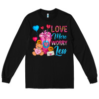 Black Love More Worry Less Valentines Day Cold Drink Long Sleeve Tee - FaDigitalArtStudio
