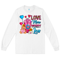 White Love More Worry Less Valentines Day Cold Drink Long Sleeve Tee - FaDigitalArtStudio