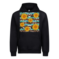Black sunflower western seamless revize Urban Hoodie - AdoDesignShop