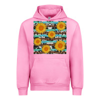 Fuchsia Pink sunflower western seamless revize Urban Hoodie - AdoDesignShop