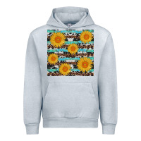 Heather Grey sunflower western seamless revize Urban Hoodie - AdoDesignShop