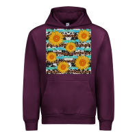 Mauve Wine sunflower western seamless revize Urban Hoodie - AdoDesignShop
