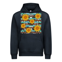 Navy sunflower western seamless revize Urban Hoodie - AdoDesignShop