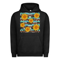 Pigment Black sunflower western seamless revize Urban Hoodie - AdoDesignShop