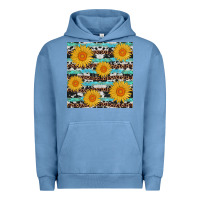 Pigment Pebble Blue sunflower western seamless revize Urban Hoodie - AdoDesignShop