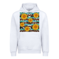 White sunflower western seamless revize Urban Hoodie - AdoDesignShop