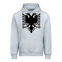 Heather Grey Albanian Flag Eagle Double Red Albania Shqipe Kosovo Urban Hoodie - longCreatives