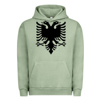 Pigment Oil Green Albanian Flag Eagle Double Red Albania Shqipe Kosovo Urban Hoodie - longCreatives