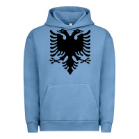 Pigment Pebble Blue Albanian Flag Eagle Double Red Albania Shqipe Kosovo Urban Hoodie - longCreatives