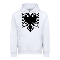 White Albanian Flag Eagle Double Red Albania Shqipe Kosovo Urban Hoodie - longCreatives