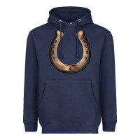 Navy western horseshoe Heavyweight Hoodie - BarkalooDesign