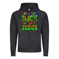 Vintage Black St. Patrick's I dont need luck i have got Jesus Vintage Hoodie - OliviaCreatesArt