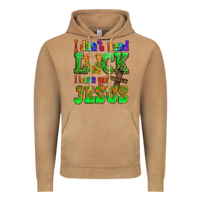 St. Patrick's I Dont Need Luck I Have Got Jesus Vintage Hoodie by OliviaCreatesArt | Teevron