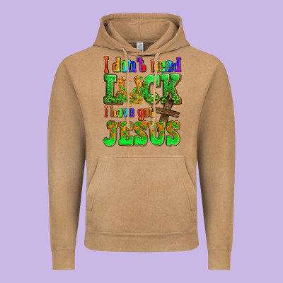 St. Patrick's I Dont Need Luck I Have Got Jesus Vintage Hoodie Designed By Oliviacreatesart