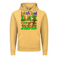 Vintage Mustard St. Patrick's I dont need luck i have got Jesus Vintage Hoodie - OliviaCreatesArt