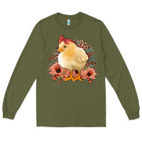 Army Green Chick With Flowers Feopard Long Sleeve Tee - Jasminsmagicworld