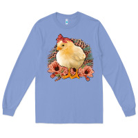 Chick With Flowers Feopard Long Sleeve Tee | Teevron