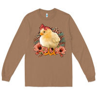 Toasted Coconut Chick With Flowers Feopard Long Sleeve Tee - Jasminsmagicworld