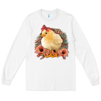 White Chick With Flowers Feopard Long Sleeve Tee - Jasminsmagicworld