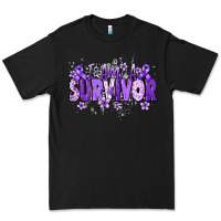 Black I am a survivor purple ribbon Premium Tee - NancyCooperArtShop
