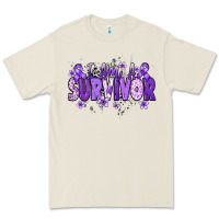 Bone I am a survivor purple ribbon Premium Tee - NancyCooperArtShop